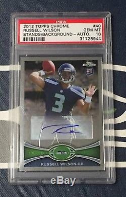 RUSSELL WILSON 2012 Topps Chrome Stands ROOKIE RC AUTO #40 PSA 10 GEM MINT HOT