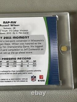 RUSSELL WILSON 2012 Topps Finest RPA ROOKIE PATCH AUTO #d 104/250 MINT