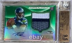 RUSSELL WILSON 2012 Topps Platinum RC Auto/Patch Green Refractor 9/99 BGS 9.5