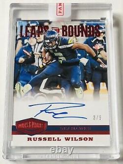 RUSSELL WILSON 2019 Panini Plates & Patches ON CARD AUTO Red AUTO SSP #d /5