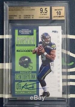 RUSSELL WILSON AUTO 2012 CONTENDERS Rookie Ticket RC BGS 9.5 10 AUTOGRAPH Gem+