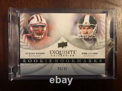 RUSSELL WILSON & KIRK COUSINS 2012 Upper Deck AUTO Patch Rookie Booklet #/50