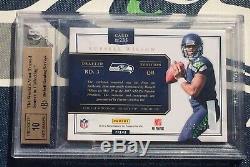 RUSSELL WILSON Rookie RC jersey patch 2012 PROMINENCE 65/150 BGS 9.5 10 AUTO GM