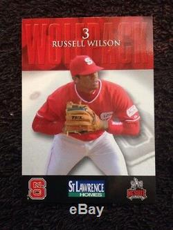 RUSSELL WILSON Very 1st Baseball Card Freshman Year NC State 2009 NON AUTO