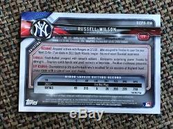 RUSSELL WILSON Yankees 2018 Bowman Chrome Baseball AUTO SSP Seahawks