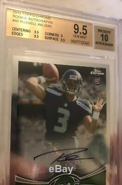RUSSELL WILSON2012 Topps Chrome RC Rookie Auto BGS 9.5 10 AUTO GEM MINT