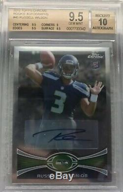 RUSSELL WILSON2012 Topps Chrome RC Rookie Auto BGS 9.5 10 AUTO GEM MINT