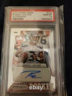 Russel Wilson Rookie 2012 Panini prizm Auto psa 10 out of 250