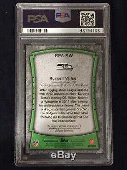 Russell WILSON 2012 Topps Rookie PREMIERE AUTO PSA 8.5 Autograph RC /90 Seattle