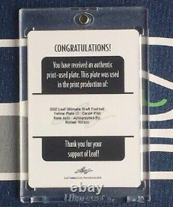 Russell Wilson 1/1 2012 Leaf Draft Rookie Rc Auto Autograph Printing Plate HOT