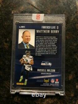 Russell Wilson 1/1 Don Russ Fantasy Life Matthew Berry 3/10 Jersey Number Auto