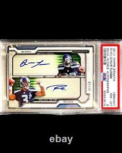 Russell Wilson 1/10 RC 2012 Topps Strata DUAL ROOKIE AUTO /10 PSA 8