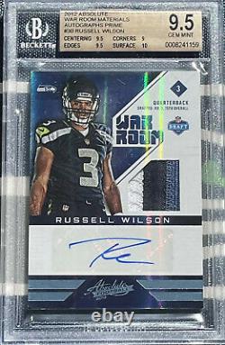 Russell Wilson 2012 Absolute War Room PRIME #2/25 RPA BGS 9.5 10 AUTO Rookie
