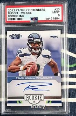 Russell Wilson 2012 Contenders /75 Rookie Ink Card RC ON CARD AUTO PSA 9