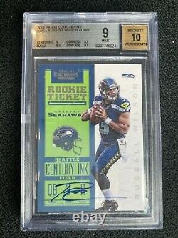 Russell Wilson 2012 Contenders Rc Ticket Auto! Bgs 9/10 Mint! Seahawks