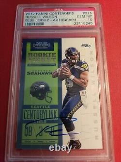 Russell Wilson 2012 Contenders Rookie Ticket Auto #225 Gem Psa 10 Rc