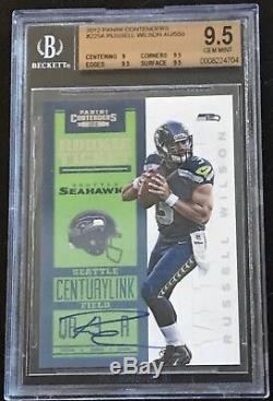 Russell Wilson 2012 Contenders Rookie Ticket Auto RC BGS 9.5 #225A Seahawks