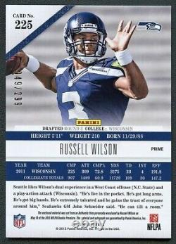Russell Wilson 2012 Limited Phenom Rookie Seahawks Patch Auto Autograph Rc /299
