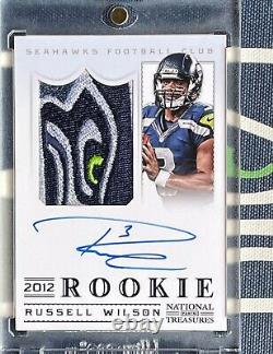 Russell Wilson 2012 National Treasures BLACK #/25 ROOKIE CARD RC PATCH AUTO #325