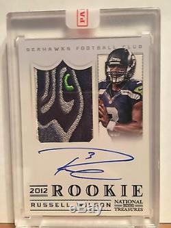 Russell Wilson 2012 National Treasures Black Rookie Patch Auto 1/1 Logo Sealed