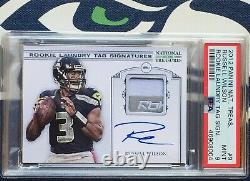 Russell Wilson 2012 National Treasures Laundry Tag Signatures AUTO #10/10 PSA 9