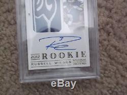 Russell Wilson 2012 National Treasures Logo Patch Gold Auto Bgs 9.5 Away 21/49