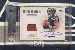 Russell Wilson 2012 National Treasures NFL Gear Combos RC #46/49 BGS 9 10 AUTO