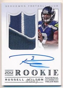 Russell Wilson 2012 National Treasures Rc Autograph 3 Color Patch Auto Sp #58/99