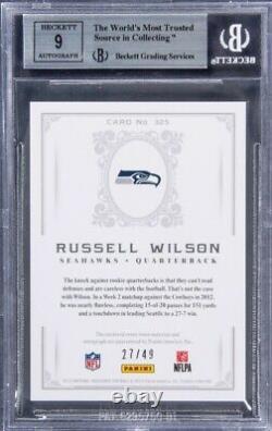 Russell Wilson 2012 National Treasures Rookie Auto Gold /49 Bgs 9! (none Higher)