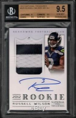 Russell Wilson 2012 National Treasures Rookie Patch Auto #48/99 RC RPA BGS 9.5
