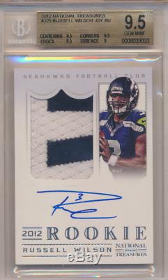 Russell Wilson 2012 National Treasures Rookie Patch Auto 60/99 Bgs 9.5/10