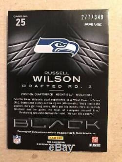 Russell Wilson 2012 Panini Black Autograph Auto Patch Rookie RC /349