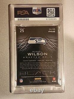 Russell Wilson 2012 Panini Black Prime Gold Rookie Patch 24/49 RC RPA PSA 9 Auto