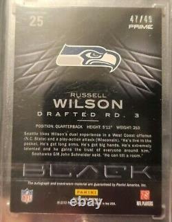 Russell Wilson 2012 Panini Black Prime Gold Rookie Patch 47/49 RC Auto REDUCED