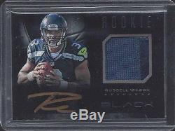 Russell Wilson 2012 Panini Black Rpa 2 Color Rookie Patch On Card Auto Rc /349
