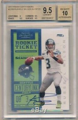 Russell Wilson 2012 Panini Contenders Rc Variation White Auto Sp Bgs 9.5 Gem 10