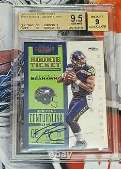 Russell Wilson 2012 Panini Contenders Rookie Autograph Auto SP /550 BGS 9.5 RC