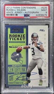 Russell Wilson 2012 Panini Contenders White Jersey SSP RC Rookie Auto PSA 9 Mint