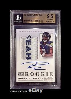 Russell Wilson 2012 Panini National Treasures Patch Auto Rc #d 12/99 Silver Gem