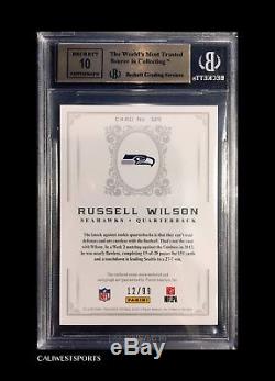 Russell Wilson 2012 Panini National Treasures Patch Auto Rc #d 12/99 Silver Gem