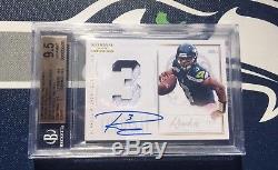 Russell Wilson 2012 Panini National Treasures Rookie Patch Auto #/25 BGS 9.5 10