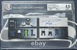 Russell Wilson 2012 Playbook Booklet RC Jersey Rookie Card AUTO #/25 BGS 8.5