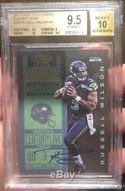 Russell Wilson 2012 Playoff Contenders Playoff Ticket Auto /99 Rc BGS 9.5/10 Gem