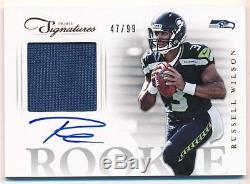 Russell Wilson 2012 Prime Signatures Rookie Autograph Jersey Patch Auto Sp #/99