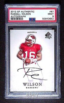 Russell Wilson 2012 SP Authentic #87 Auto PSA 9 Rookie Card Broncos