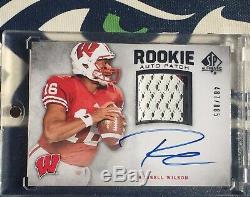 Russell Wilson 2012 SP Authentic RPA RC Rookie Patch AUTO #/885 MINT SEAHAWKS