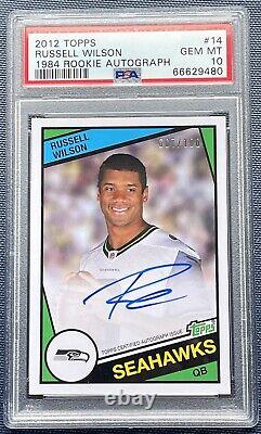 Russell Wilson 2012 Topps 1984 Rookie Autograph #7/100 PSA 10 ON CARD AUTO