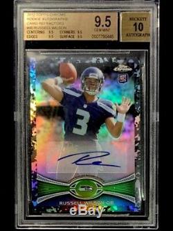 Russell Wilson 2012 Topps Chrome /105 Camo Rookie Refractor BGS 9.5 10 Auto RC