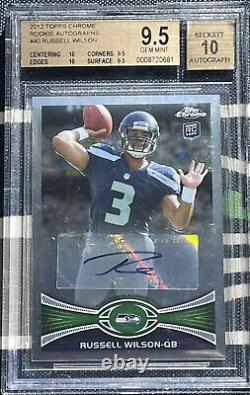 Russell Wilson 2012 Topps Chrome Autograph RC BGS 9.5++ 10 AUTO ROOKIE CARD