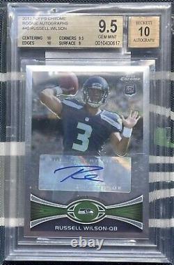 Russell Wilson 2012 Topps Chrome Autograph RC BGS 9.5+ 10 AUTO ROOKIE CARD